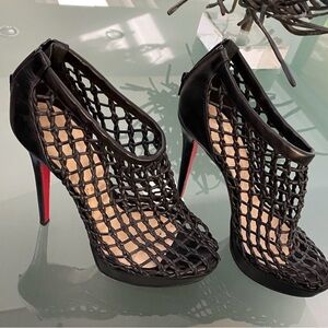 Christian Louboutin Black Cage Bootie Heels – Size 41 (Harrods Purchase)